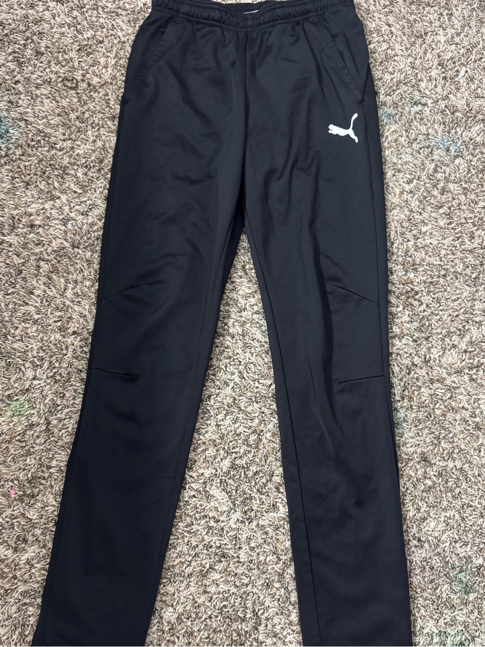 Puma Black Joggers with White Logo Tag